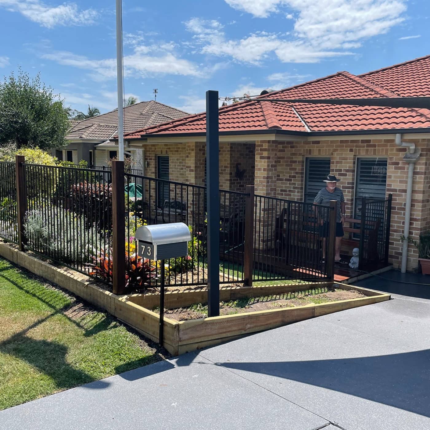 Decorative Pool Fencing with Timber Posts